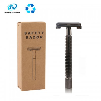 D642 Stainless Steel Metal handle Double Edge Blade Face Beard Shaving Razor  Men's classical Safety Razor