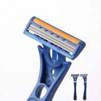 Extra long handle  3 blade stainless steel smooth shave disposable Razor