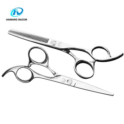 6 Inch Stainless Steel Cutting Scissors  Regular V Shape 30 Teeth Thining Scissors Hair Cutting and Thinning Salon Scissors