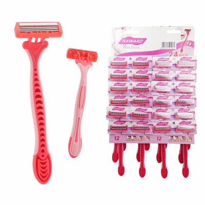 Haward triple blade pivoting head Women lady female body face underarm bikini hair razor