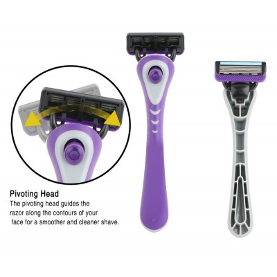 D951L TPR rubber&ABS plastic handle 5 blade system razor