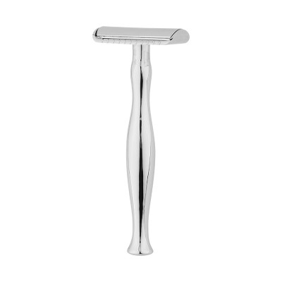 Safe design of Men shaving silver double edge safety razor with replacement blades