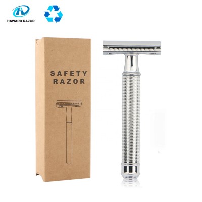 D644 Best-seller Wholesale China Customized Double Edge Blade Safety Razor Male Portable Face Metal Shaver